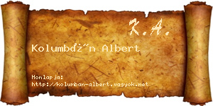 Kolumbán Albert névjegykártya