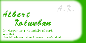 albert kolumban business card