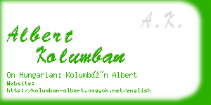 albert kolumban business card